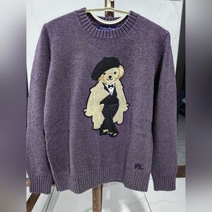 Purple Ralph Lauren Purple Label Polo Bear Sweater Women's Medium